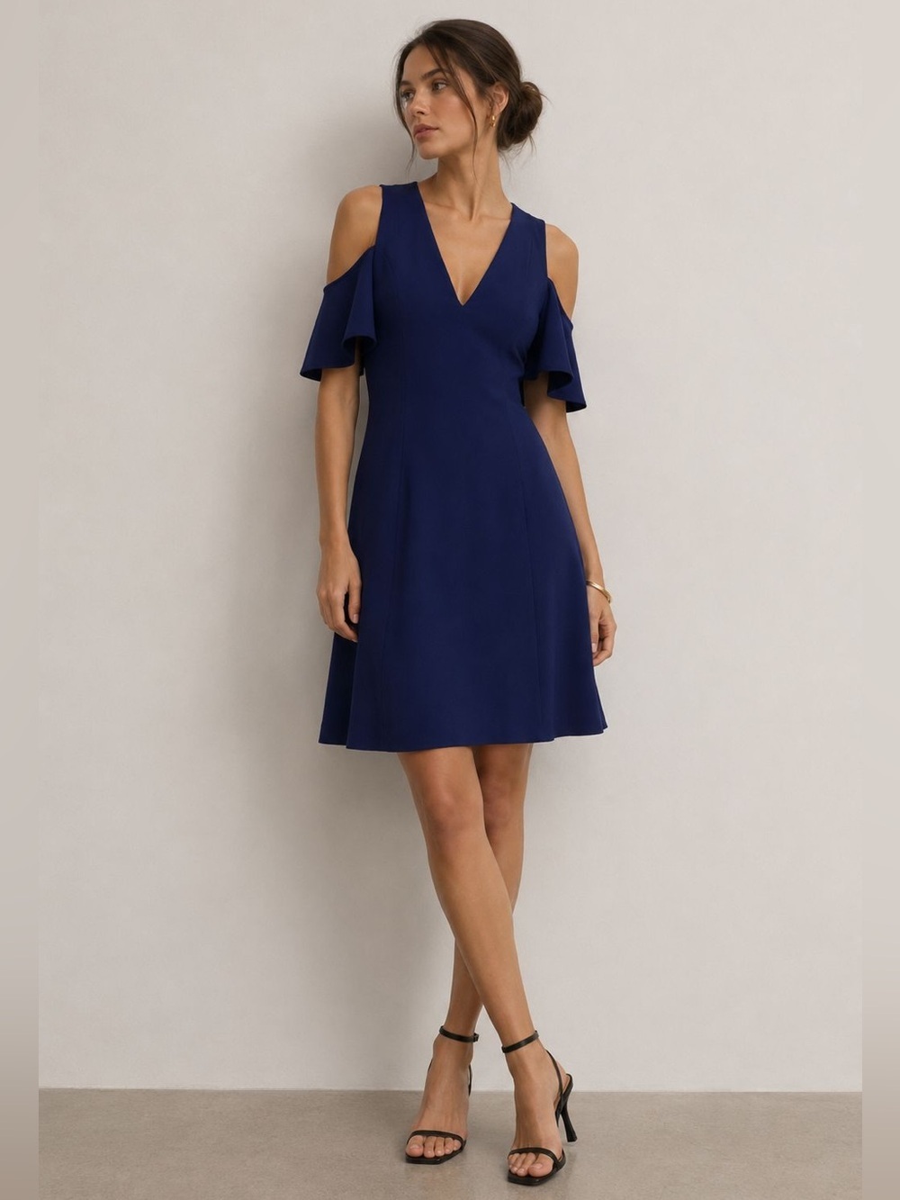 Club Monaco Blue Cold Shoulder Dress - Size 6